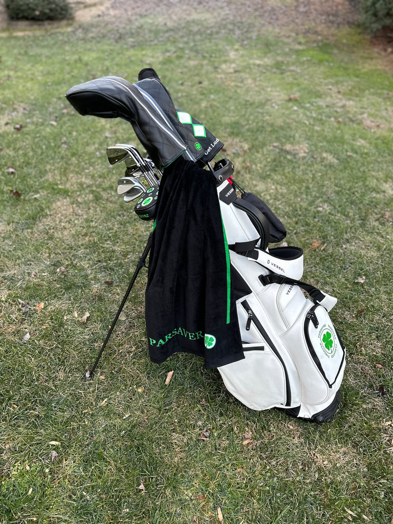 PARSAVER PLAYERS SPORTS TOWEL BLACK CLOVER CADDY TOWEL GOLF ACCESS