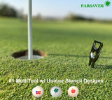 Players Golf Divot Repair Tool - USA Flag Golf Ball Stencil - Ball Marker Divot Tool