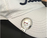 Parsaver Golf - Skull & Bones Golf Ball Marker embellished with Red crystals from Swarovski®