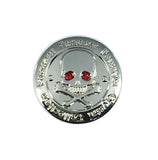 Parsaver Golf - Skull & Bones Golf Ball Marker embellished with Red crystals from Swarovski®