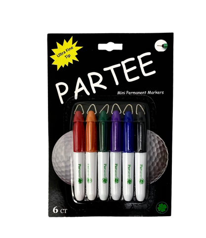 Mini Permanent Markers Golf - Ultra Fine Tip Permanent Marker Pens - Perfect Golf Ball Marker - 6 Packs with Assorted Colors - Golf keychain Clip Accessories - NEW!!!
